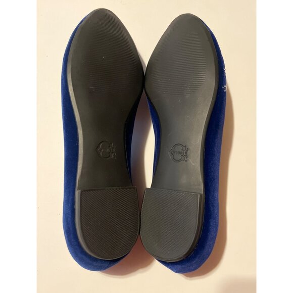 NWOB C. Wonder Cassandra Blue Velvet Star Flats Size 8W With Silver Details - Picture 10 of 10